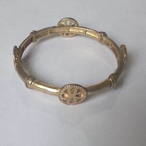 Gold‎ Geometric Bangle Bracelet with Vintage Charm